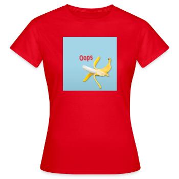 Oups Motif drôle de diapositive humoristique banane - T-shirt Femme - rouge - Devant - AI Model Female 172 dark (172cm)