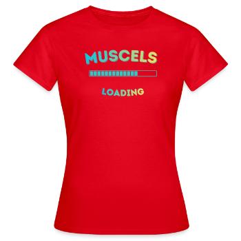 Muscle Loading Bar Graph - Women's T-Shirt - red - Front - AI Model Female 172 dark (172cm)