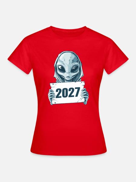 hellblaues Alien 2027 - Frauen T-Shirt - Rot