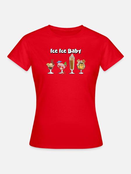 Eisbecher, Eisdessert - Frauen T-Shirt - Rot