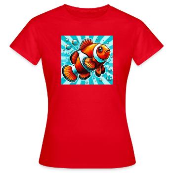 Poisson-clown - T-shirt Femme - rouge - Devant - AI Model Female 172 dark (172cm)