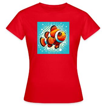 Poisson-clown - T-shirt Femme - rouge - Devant - AI Model Female 172 dark (172cm)