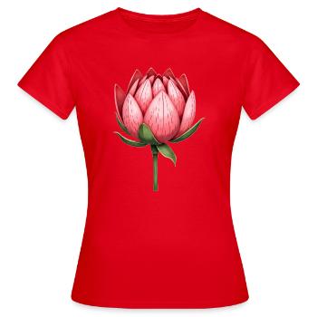 Sugar Bushes Protea Flower - Women's T-Shirt - red - Front - AI Model Female 172 dark (172cm)