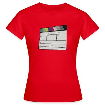 Cinematic Clapperboard Color Bars Retro Film - Women's T-Shirt - red - Front - AI Model Female 172 dark (172cm)
