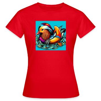 Canard mandarin - T-shirt Femme - rouge - Devant - AI Model Female 172 dark (172cm)