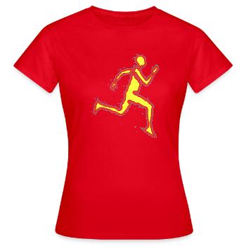 Elektrischer Läufer - Frauen T-Shirt - Rot - Vorne - AI Model Female 172 dark (172cm)