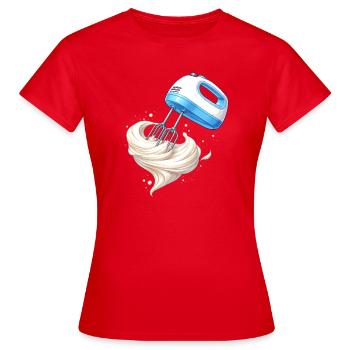 Sahne schlagen Handmixer Backen Design  - Frauen T-Shirt - Rot - Vorne - AI Model Female 172 dark (172cm)