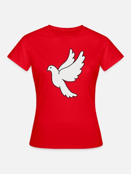 Weiße Taube Silhouette - Frauen T-Shirt - Rot