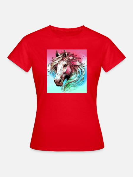 Pferd - Frauen T-Shirt - Rot