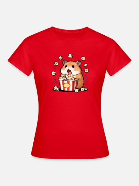 Hamster-Popcorn-Gourmet - Frauen T-Shirt - Rot