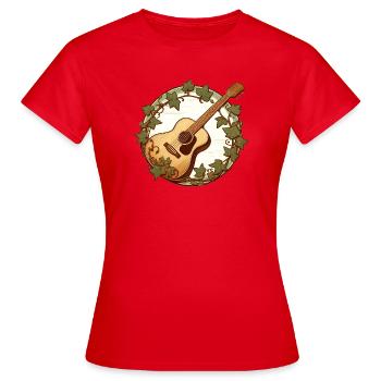 Guitar in Ivy Circle - Women's T-Shirt - red - Front - AI Model Female 172 dark (172cm)