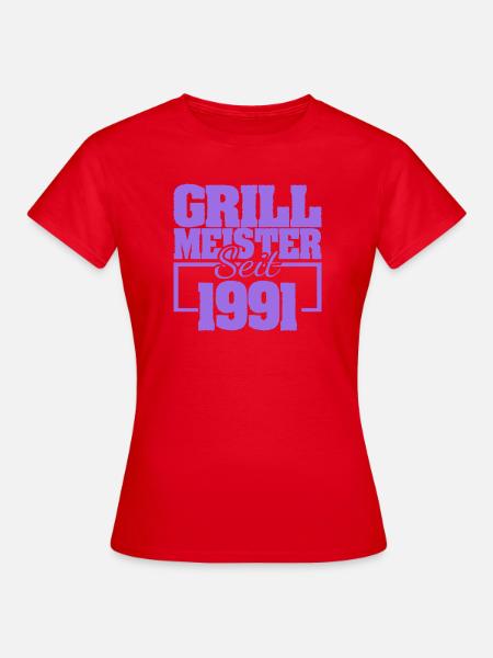 Grillbesteck 1991 - Frauen T-Shirt - Rot