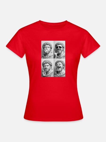 Marcus Aurelius Collage - Frauen T-Shirt - Rot