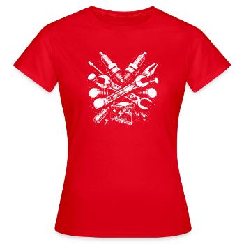 Outil mécanique Grunge Batterie de bougie d’allumage - T-shirt Femme - rouge - Devant - AI Model Female 172 dark (172cm)