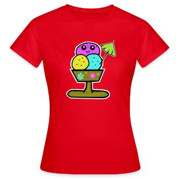 Glace colorée Sundae Glace Glace Glace - T-shirt Femme - rouge - Devant - AI Model Female 172 dark (172cm)