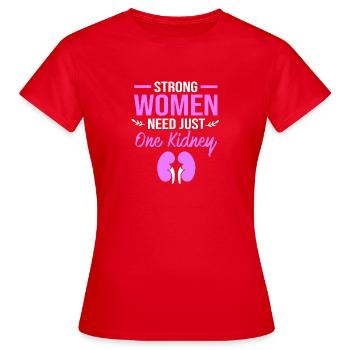 Don d’organes par don de rein - T-shirt Femme - rouge - Devant - AI Model Female 172 dark (172cm)