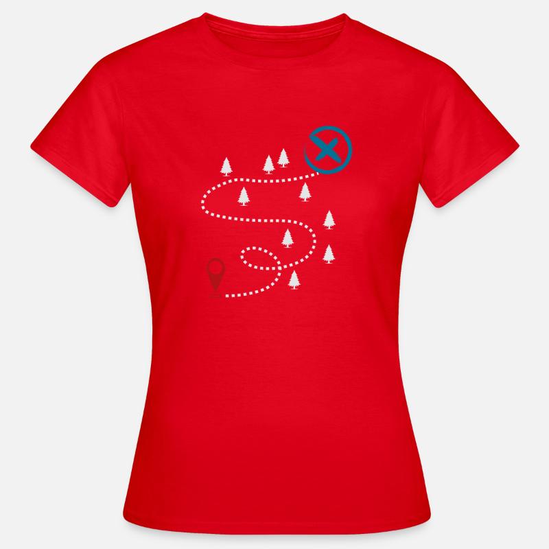 Adventure Trail Map Geocaching Graphic - Dame-T-shirt - rød