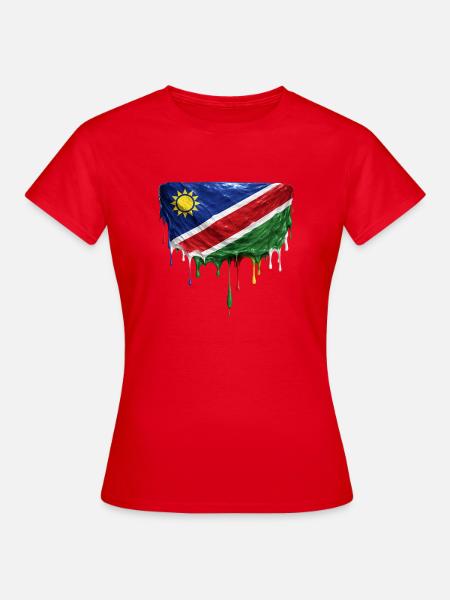 Namibia Flag Tropfenkunst - Frauen T-Shirt - Rot