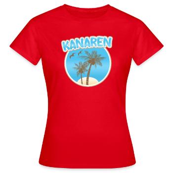 Kanaren Palmenstrand Logo - Frauen T-Shirt - Rot - Vorne - AI Model Female 172 dark (172cm)