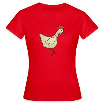 Poule Poule Poule Enfants - T-shirt Femme - rouge - Devant - AI Model Female 172 dark (172cm)