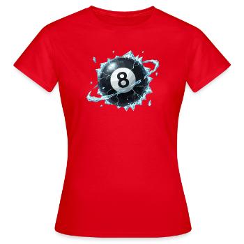 Eisiger 8-Ball Bruch - Frauen T-Shirt - Rot - Vorne - AI Model Female 172 dark (172cm)