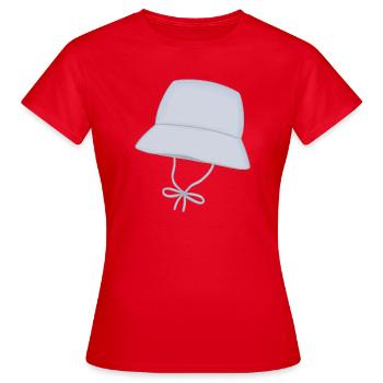 Chapeau à seau pastel avec sangle de menton - T-shirt Femme - rouge - Devant - AI Model Female 172 dark (172cm)