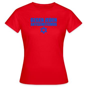 Gegen jeden Antisemitismus - Frauen T-Shirt - Rot - Vorne - AI Model Female 172 dark (172cm)