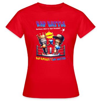 Rap Battle Mikrofon Battle - Frauen T-Shirt - Rot - Vorne - AI Model Female 172 dark (172cm)