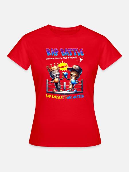 Rap Battle Mikrofon Battle - Frauen T-Shirt - Rot
