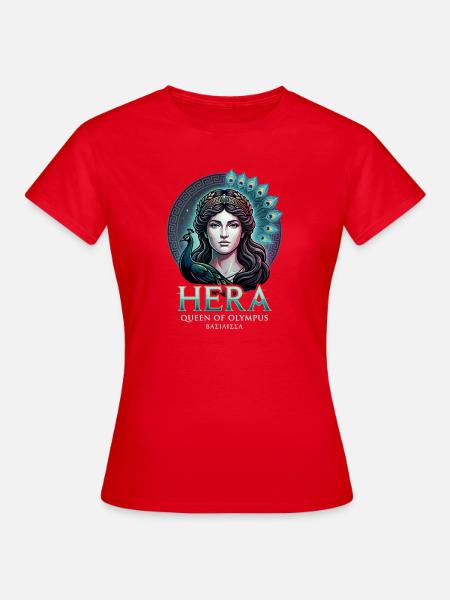 Hera bunter Pfau - Frauen T-Shirt - Rot