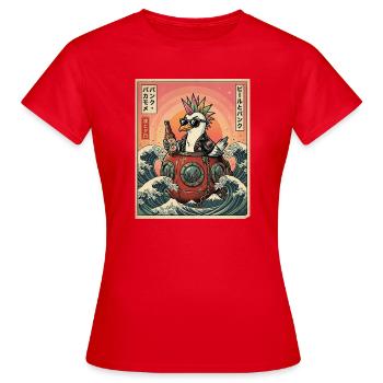 Kawaii Punker Moewe - Frauen T-Shirt - Rot - Vorne - AI Model Female 172 dark (172cm)