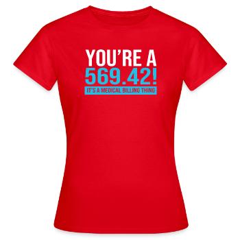 Codeur médical - T-shirt Femme - rouge - Devant - AI Model Female 172 dark (172cm)