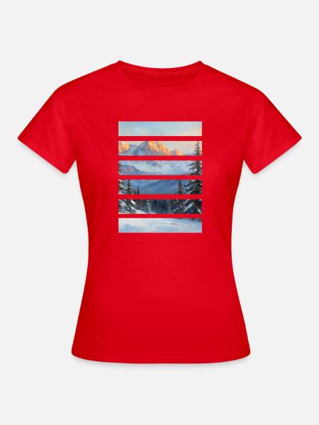 Geschichteter Berghorizont - Frauen T-Shirt - Rot