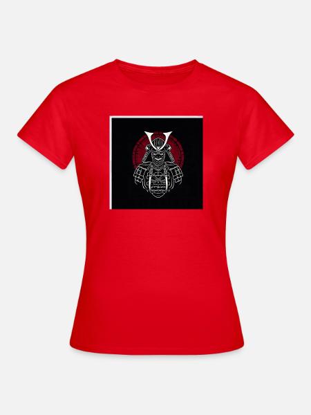 Samurai-Helm mit rotem Wappen - Frauen T-Shirt - Rot