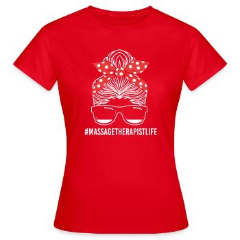 Massage - Frauen T-Shirt - Rot - Vorne - AI Model Female 172 dark (172cm)