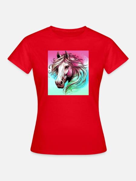 Pferd - Frauen T-Shirt - Rot