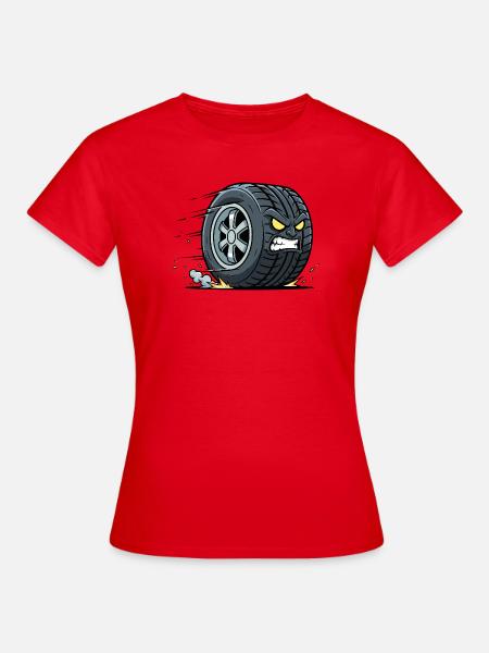 Rasender Reifen mit wütendem Blick - Frauen T-Shirt - Rot