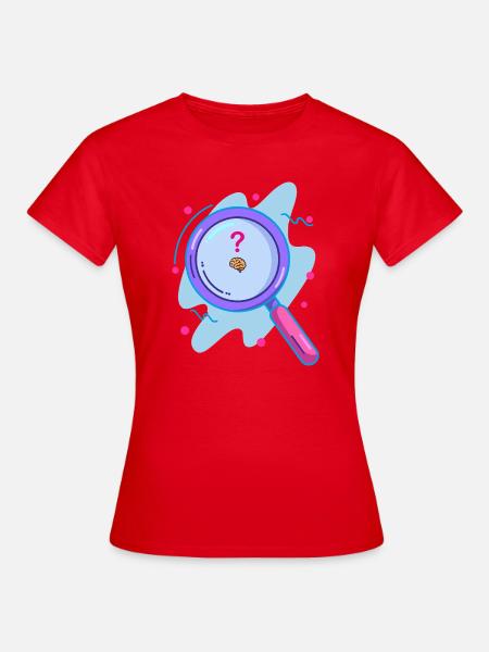 Gehirn mit der Lupe suchen - Frauen T-Shirt - Rot