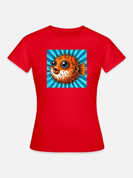 Kugelfisch - Frauen T-Shirt - Rot