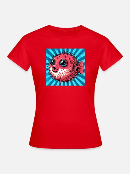 Kugelfisch - Frauen T-Shirt - Rot