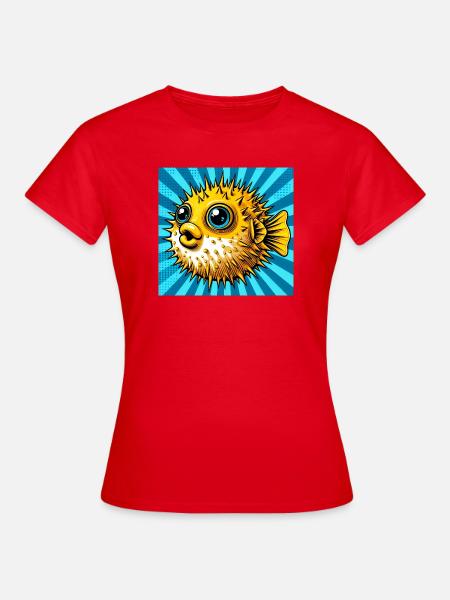 Kugelfisch - Frauen T-Shirt - Rot