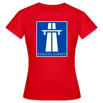 Endloses Europa - Frauen T-Shirt - Rot - Vorne - AI Model Female 172 dark (172cm)
