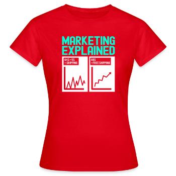 Responsable marketing - T-shirt Femme - rouge - Devant - AI Model Female 172 dark (172cm)
