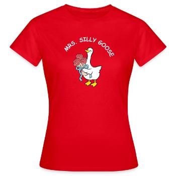 Junggesellinnenabschied JGA Braut Gans Silly Goose - Frauen T-Shirt - Rot - Vorne - AI Model Female 172 dark (172cm)