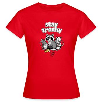 Restez vulgaires. Raton laveur drôle - T-shirt Femme - rouge - Devant - AI Model Female 172 dark (172cm)
