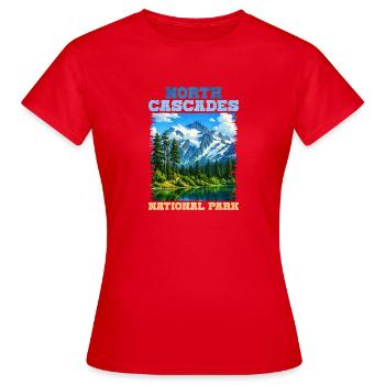 North Cascades National Park Panorama - Women's T-Shirt - red - Front - AI Model Female 172 dark (172cm)