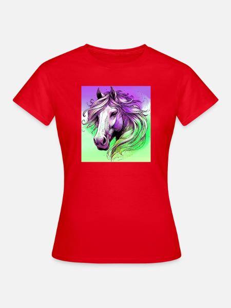 Pferd - Frauen T-Shirt - Rot