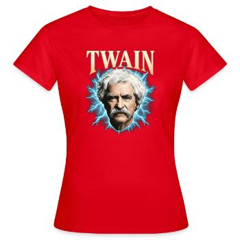 Mark Twain Donner - Frauen T-Shirt - Rot - Vorne - AI Model Female 172 dark (172cm)