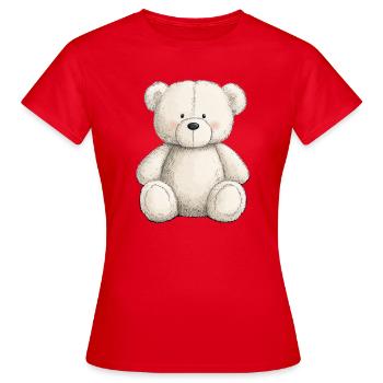 Nounours mignon plein de tendresse - T-shirt Femme - rouge - Devant - AI Model Female 172 dark (172cm)