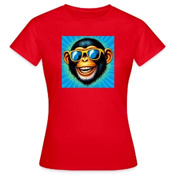 Singe chimpanzé - T-shirt Femme - rouge - Devant - AI Model Female 172 dark (172cm)